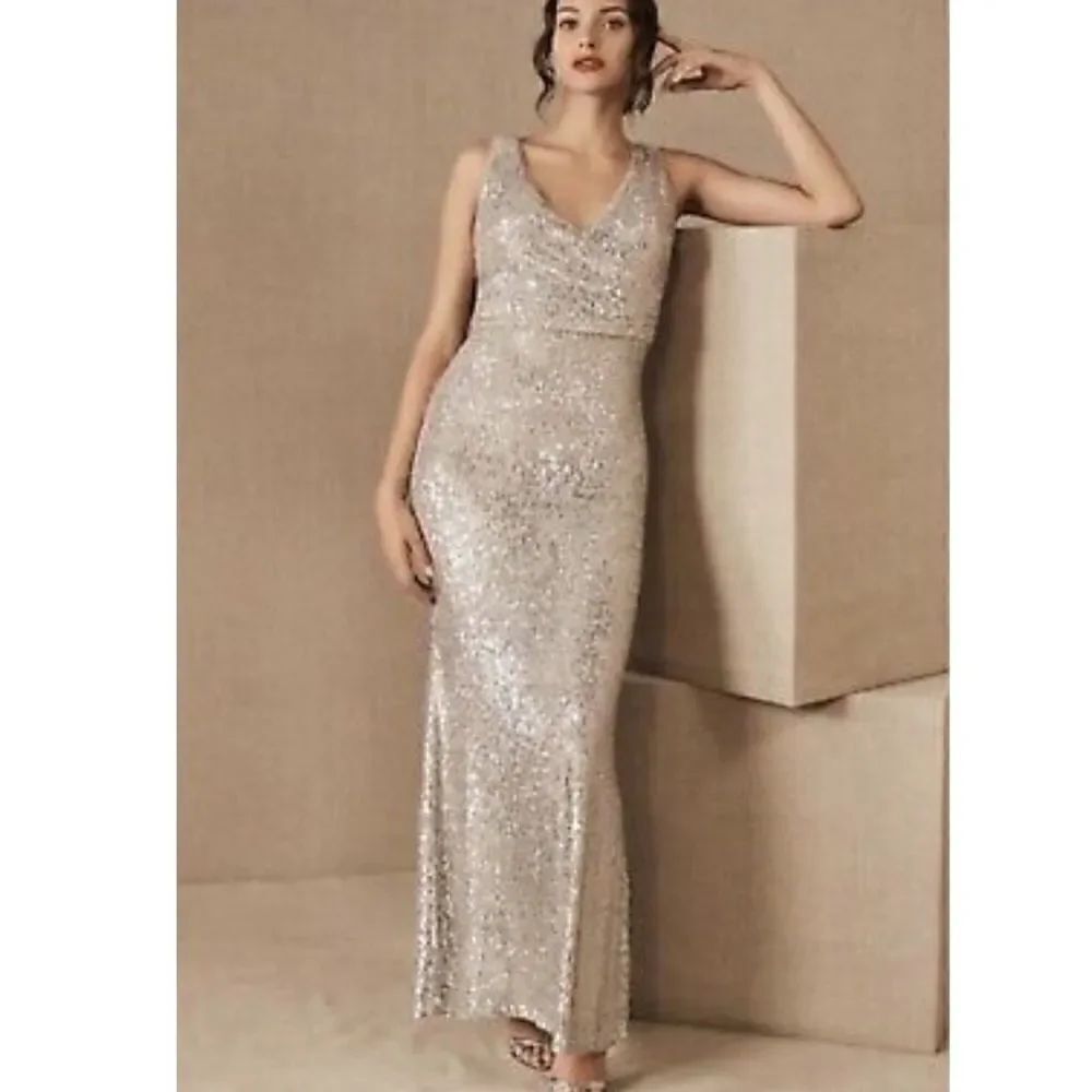 BHLDN Surrey Dress Silver Sequin dress